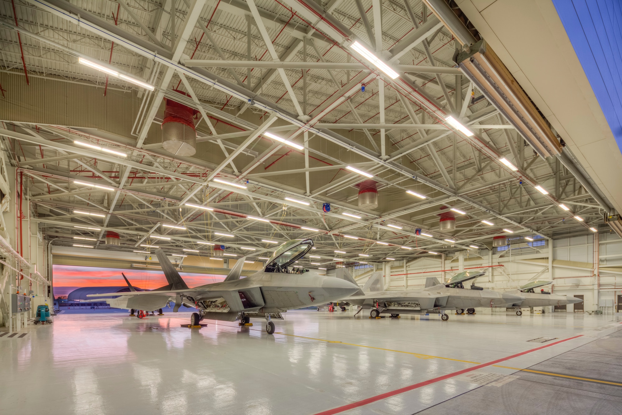 An F-22 hangar, squadron operations and aircraft maintenance unit at Joint Base Pearl Harbor-Hickam, Hawaii, shared top honors for facility design in the 2014 Air Force Design Awards. In addition to aesthetic qualities, the annual awards program considers energy efficiency, functionality and sustainability when singling out the Air Force’s best design projects. (Photo courtesy/ Douglas Peebles Photography)