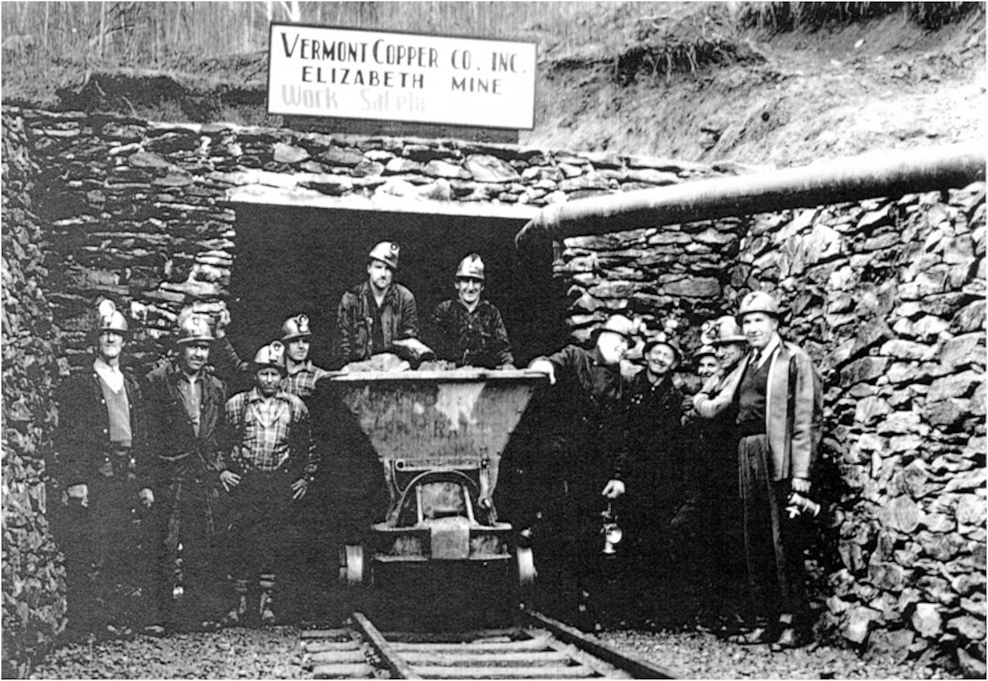 The Elizabeth Mine on its last day of operation in 1958.