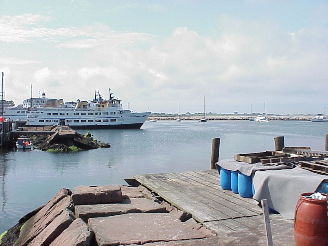 Scenic view of Block Island Harbor, Block Island, R.I.