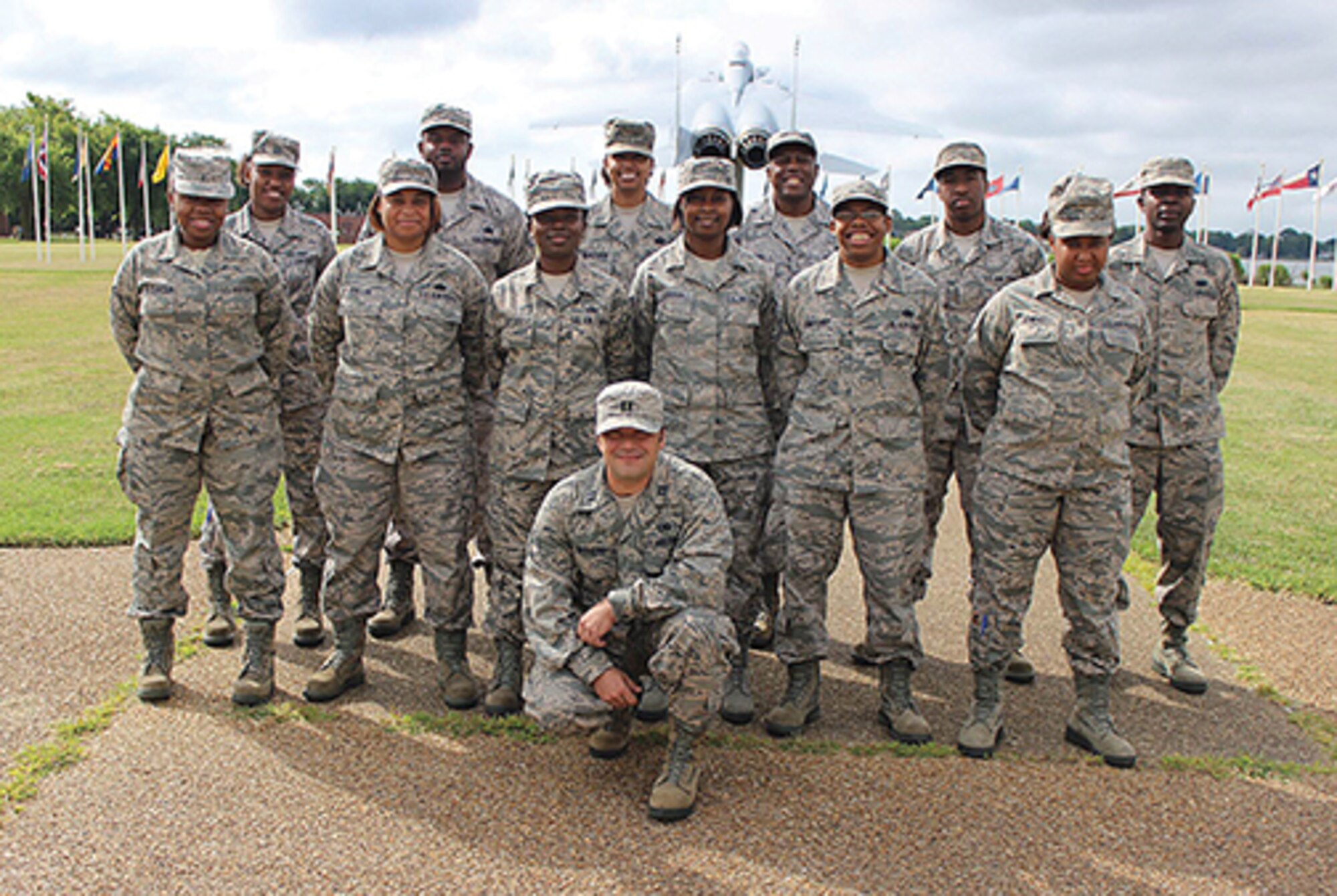 Airmen of the  908th Logistics Readiness Squadron set out on annual tour to Joint Base Langley-Eustis, Va. Members of the Materiel Management team are: Senior Airman Kendria Alexander, Airman First Class Brittney Jenkins, Tech. Sgts. Renee Fuller, D. Johnson, Eva Appiah and Kanika Blackmon, Staff Sgt. Tiffany Johnson, Master Sgt. Quintin Rudolph, Tech. Sgt. Kenneth Fontenot, Senior Airman Christopher Hardin, Airman Shaundella Dowdell, Senior Airman Demonte Powell and Capt. Eric Withers.