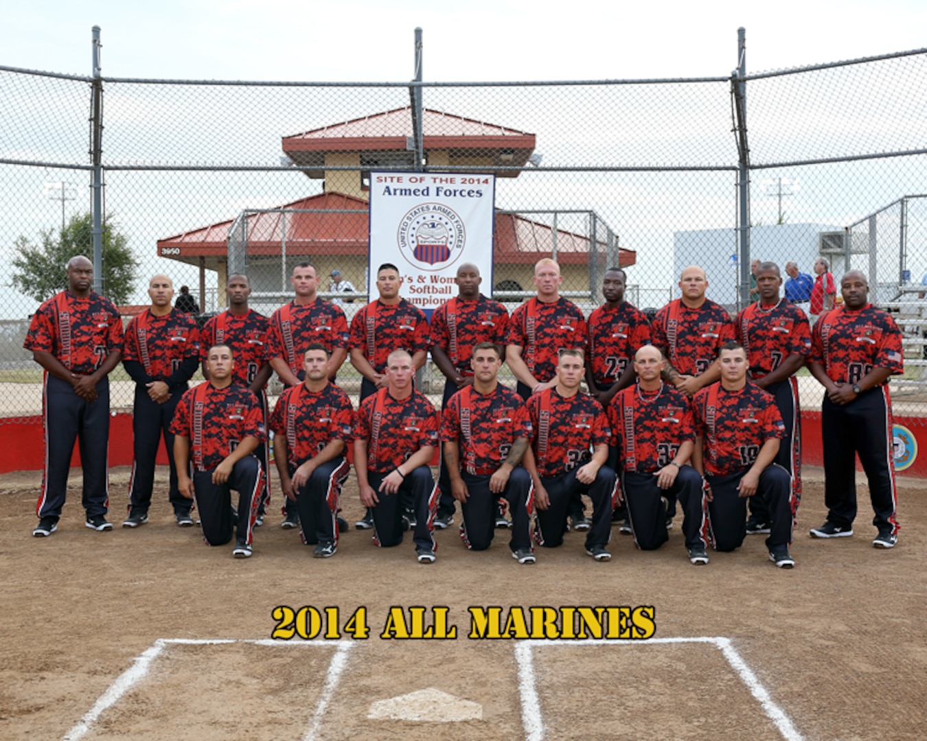 All Marine Mens Softball Team at the 2014 Armed Forces Softball Championship at Fort Sill, Okla. 14-19 September.