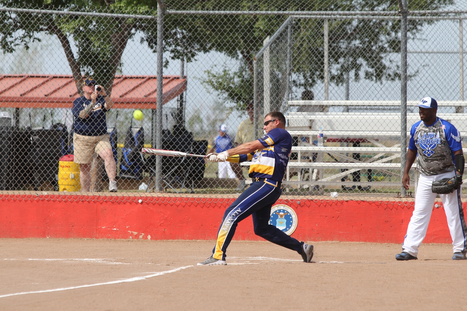 Navy at bat during the 2014 Armed Forces Softball Championship at Fort Sill, Okla. 14-19 September.