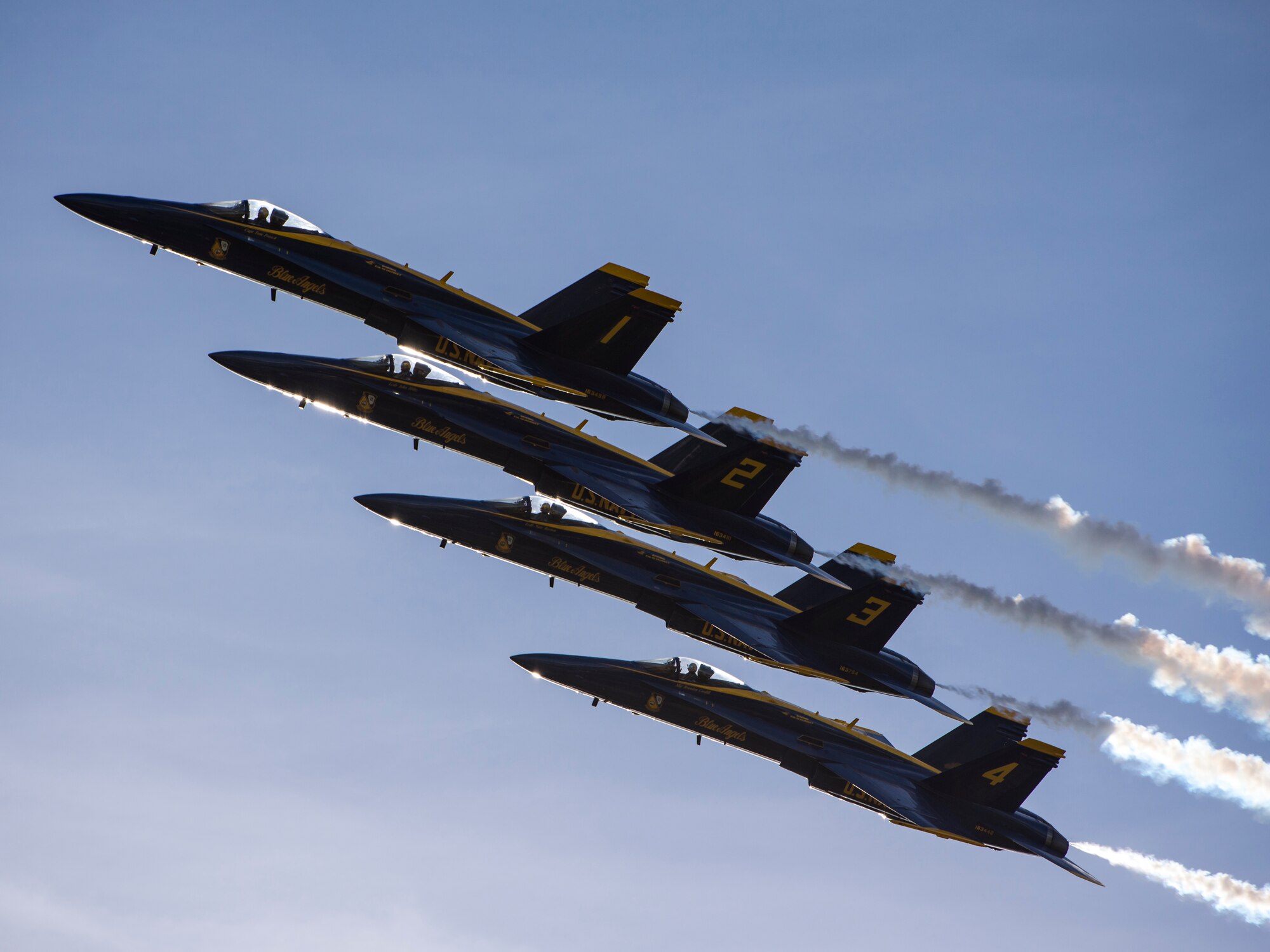 The Blue Angels perform during the Wings over the Pacific Air Show at Joint Base Pearl Harbor-Hickam, Hawaii, Sept. 27, 2014. The Blue Angels are the U.S. Navy’s premier aerial demonstration team. (U.S. Air Force photo by Capt. Raymond Geoffroy/Released)
