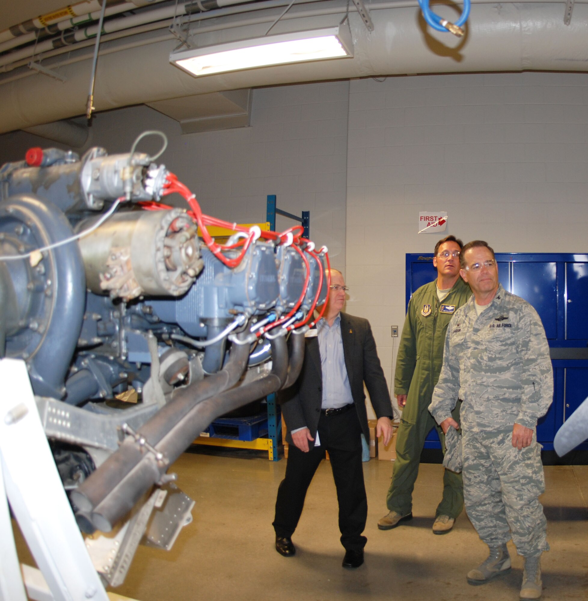 Col. Mark S. Larson, 931st Air Refueling Group commander, toured the Wichita Area Technical College National Center for Aviation Training facility Sept. 29, 2014.  The NCAT offers certifications and an associate of applied science degrees in a wide range of jobs pertaining to all phases of aircraft manufacture.  (U.S. Air Force photo by Staff Sgt. Abigail Klein)