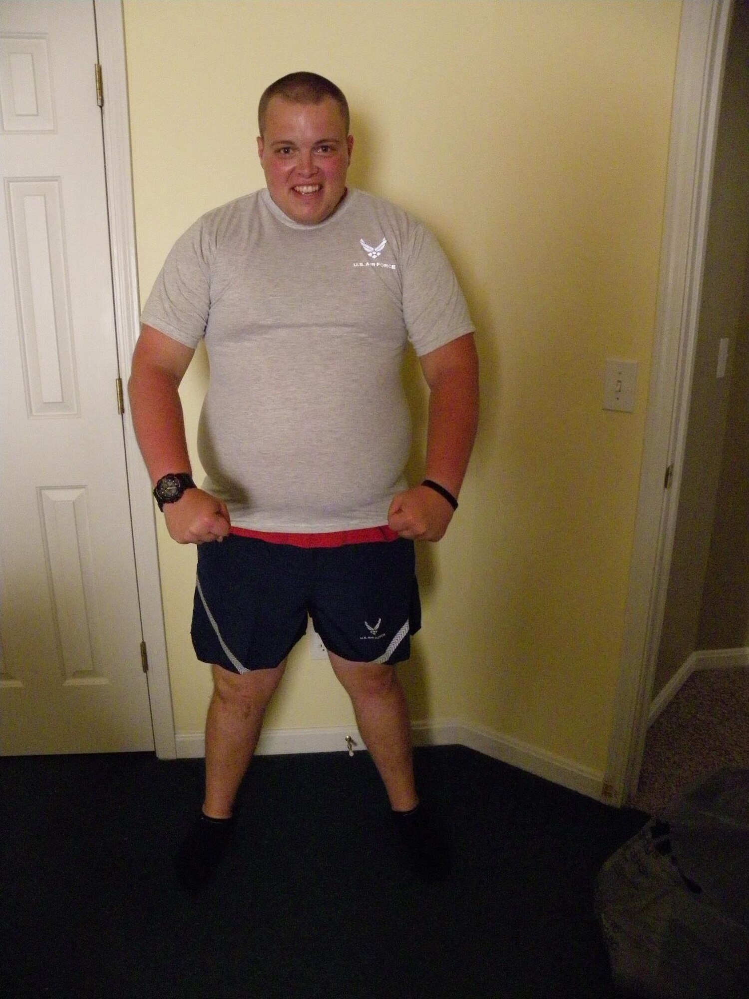 AFROTC Cadet Jesse Tewksbury at the beginning of his weight loss to get in shape and stay in AFROTC.