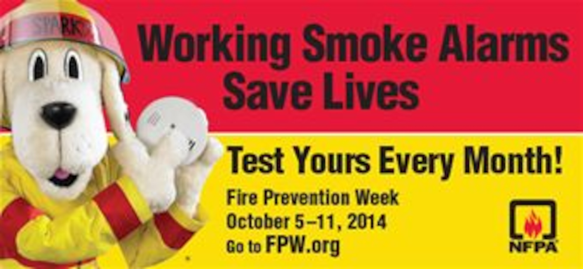The Hanscom Fire Department will recognize Fire Prevention Week Oct. 5 through 11 by reminding all base employees and residents to test their fire alarm monthly. 