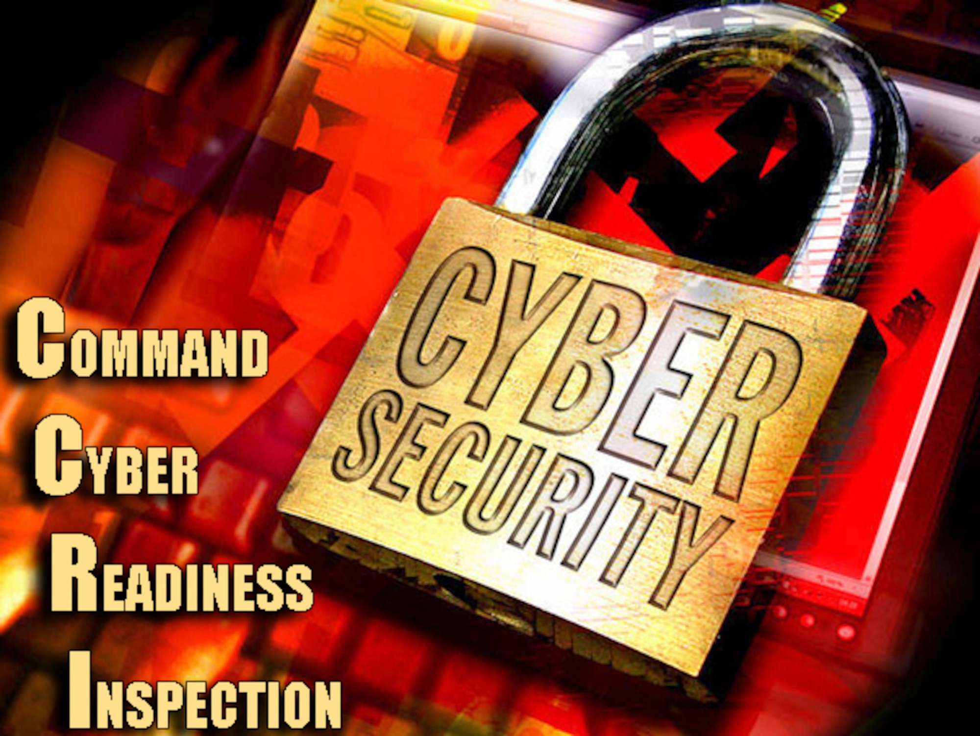 This May, MacDill Air Force Base, Florida will be undergoing a Command Cyber Readiness Inspection. This inspection is graded on a national standard and bases across the United States are affected by it. The outcome will determine if the base is in compliance and if it will remain connected to the Global Information Grid. (U.S. Air Force graphic by Senior Airman Shandresha Mitchell/Released)