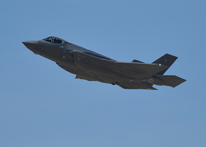 A pilot from Luke Air Force Base, Arizona, flew the 1,000th F-35A Lightning II training sortie March 31, 2015. The 56th Fighter Wing is the fastest F-35 wing to reach the 1,000-sortie milestone in the Defense Department. (U.S. Air Force photo by Senior Airman Devante Williams)