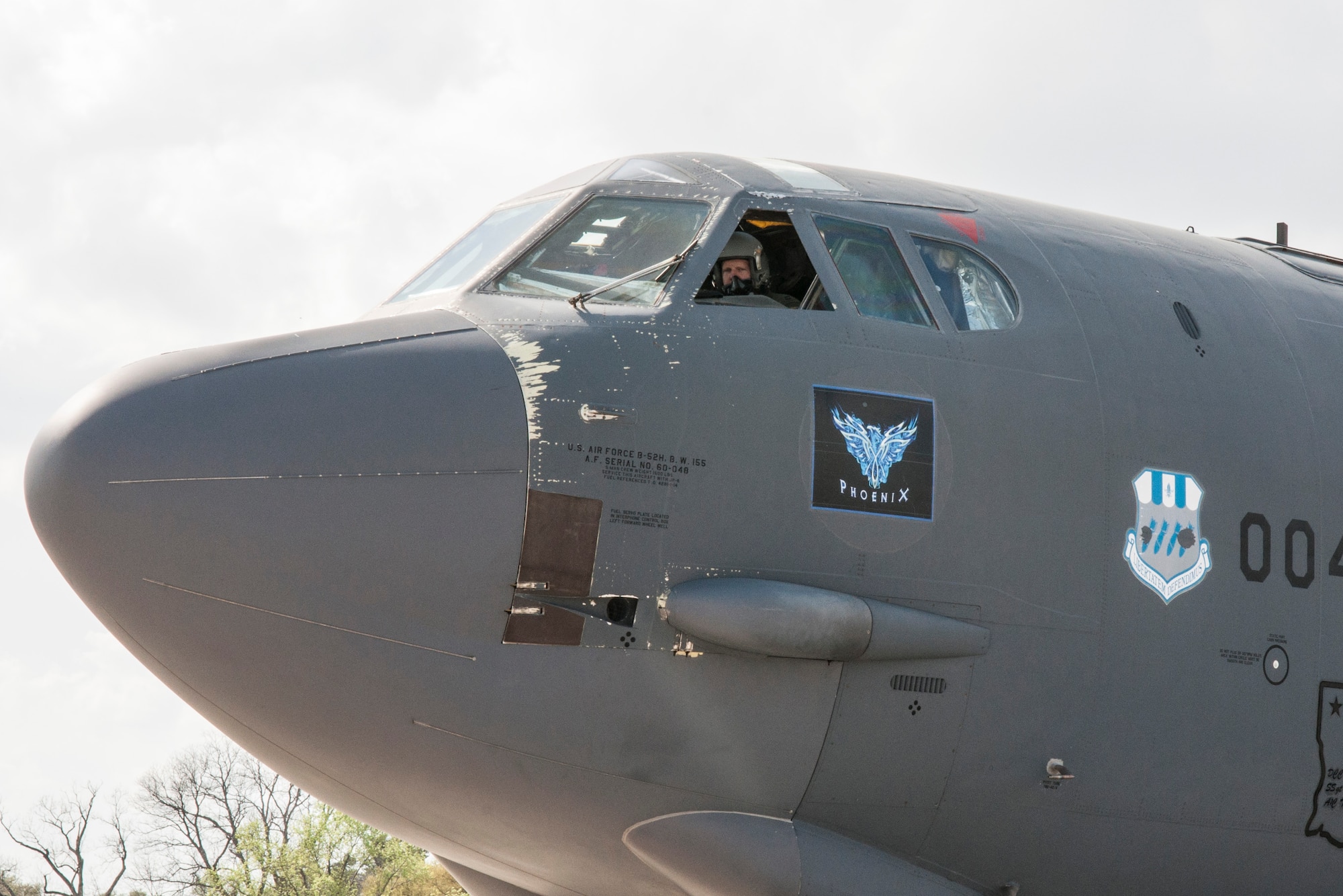 A U.S. Air Force pilot assigned to the 307th Bomb Wing looks out his window while he prepares to take off in support of Exercise “Polar Growl” on Barksdale Air Force Base, La. April 1, 2015. The B-52 Stratofortress aircraft will conduct simultaneous, long-range sorties from Barksdale to the Arctic and North Sea regions. These bomber missions strengthen aircrew capabilities by familiarizing them with operations in these regions. (U.S. Air Force photo by Master Sgt. Dachelle Melville/Released)