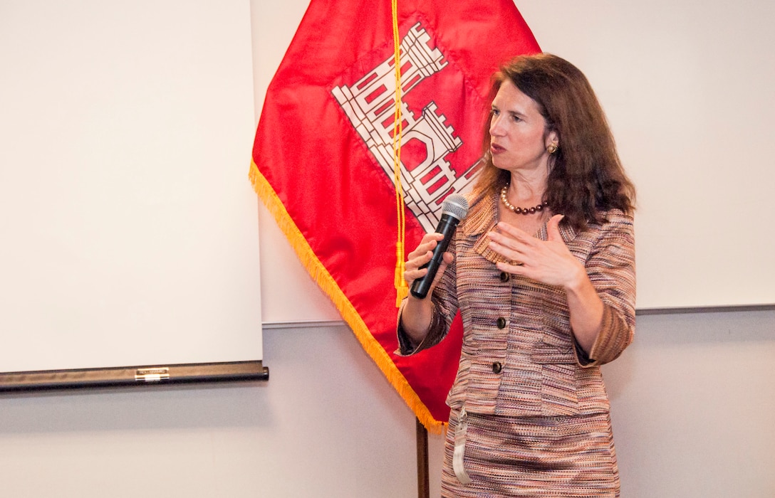 WINCHESTER - Dr. Tracy Fitzsimmons, president of Shenandoah University, speaks about her experiences balancing her personal and professional lives as the guest speaker at the Women’s History Month Observance March 31.