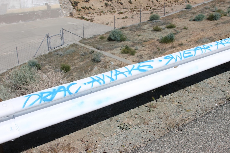 Crews from the U.S. Army Corps of Engineers Los Angeles District Operations and Maintenance branch began their annual clean-up and maintenance of the Mojave Dam in San Bernardino, California, March 24.  The crews removed trash and debris from the dam and surrounding access roads. 