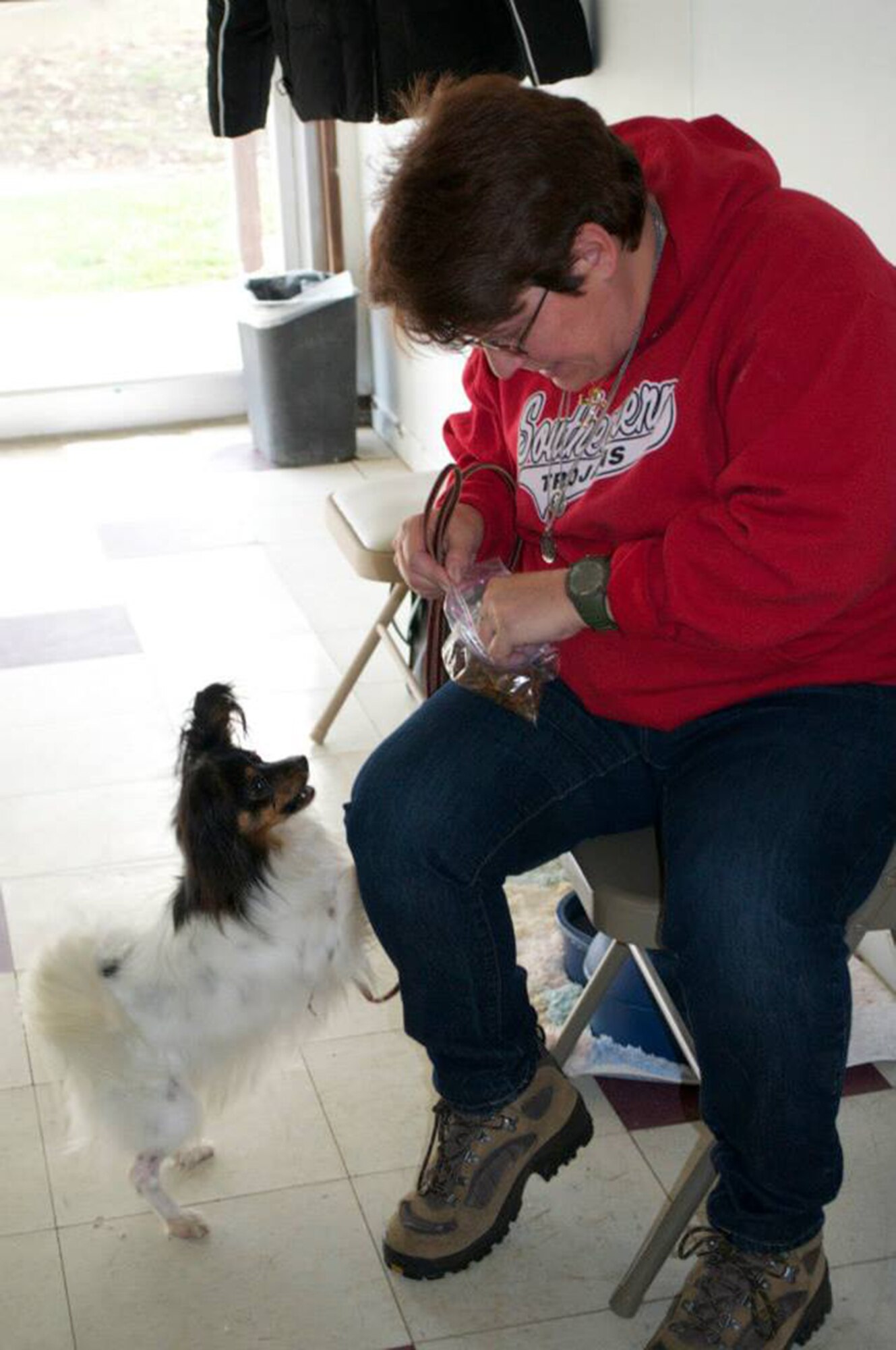 Air Force veteran Kim Edwards of Springfield was matched with her service dog, Spice, in December 2013. (Contributed photo) 