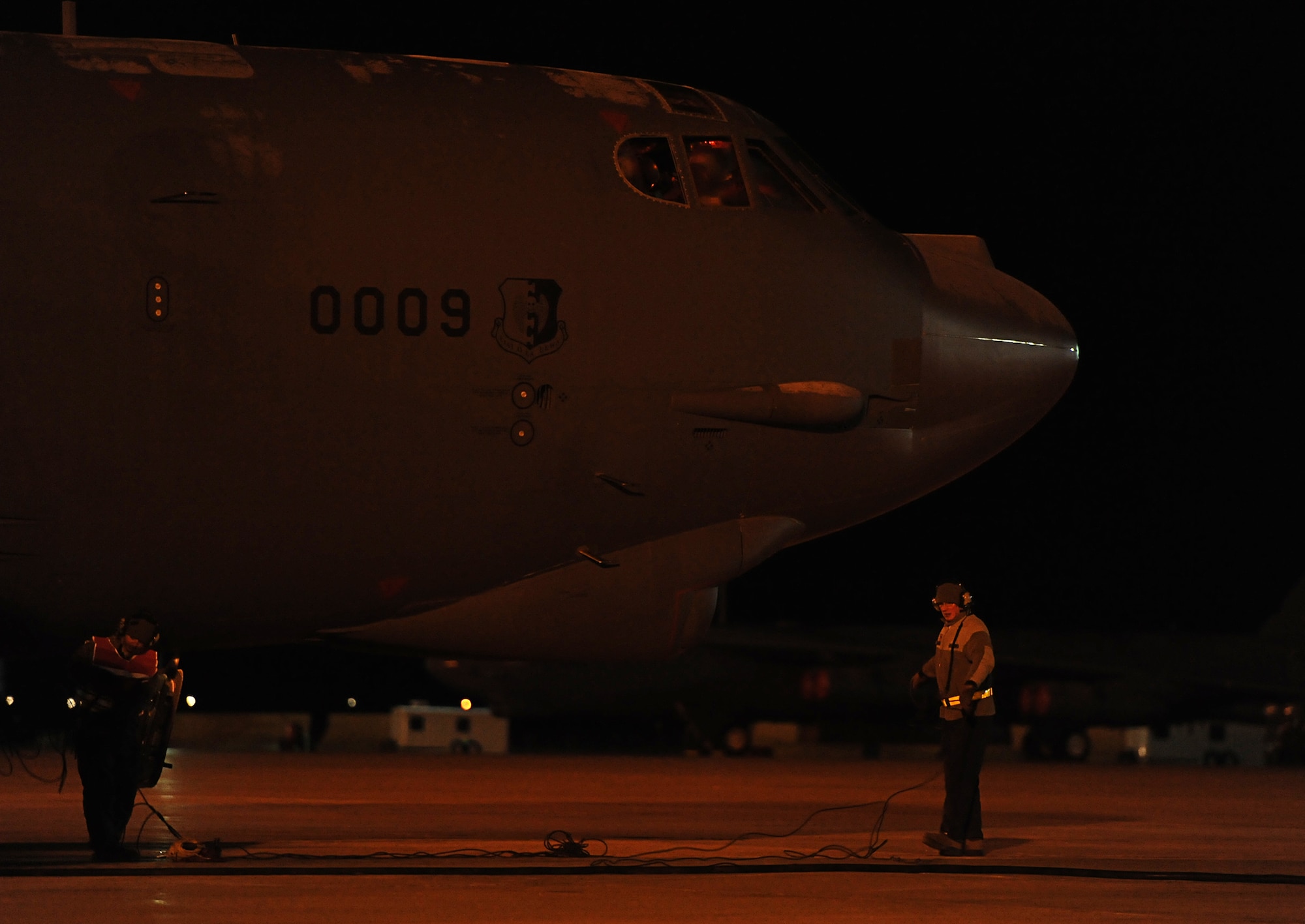 Airmen from Minot Air Force Base conducted an operational nuclear weapons system evaluation known as Combat Sledgehammer, March 10-17, as part of the weapons system evaluation program. The evaluation demonstrated the strategic bomber force’s ability to configure, load, fly, and deliver a nuclear capable air launched cruise missile. (U.S. Air Force photos/Senior Airman Kristoffer Kaubisch)