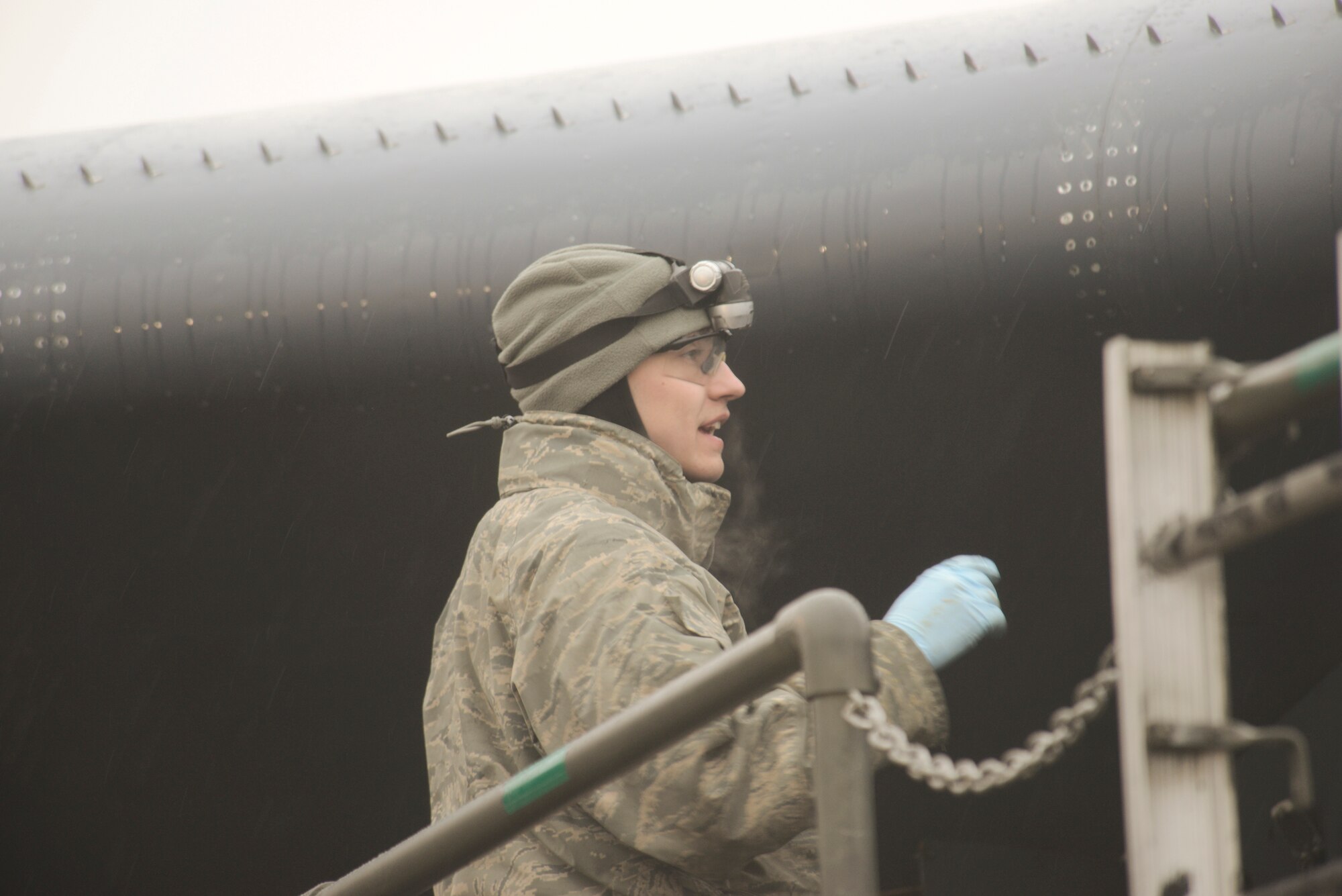 Airmen from the 5th Aircraft Maintenance Squadron load weapons on a B-52H Stratofortress during an exercise on Minot Air Force Base, N.D., March 24, 2015. The exercise provides training opportunities for forces to deter and, if necessary, defeat a military attack against the United States. (U.S. Air Force photo/Senior Airman Brittany Y. Bateman) 