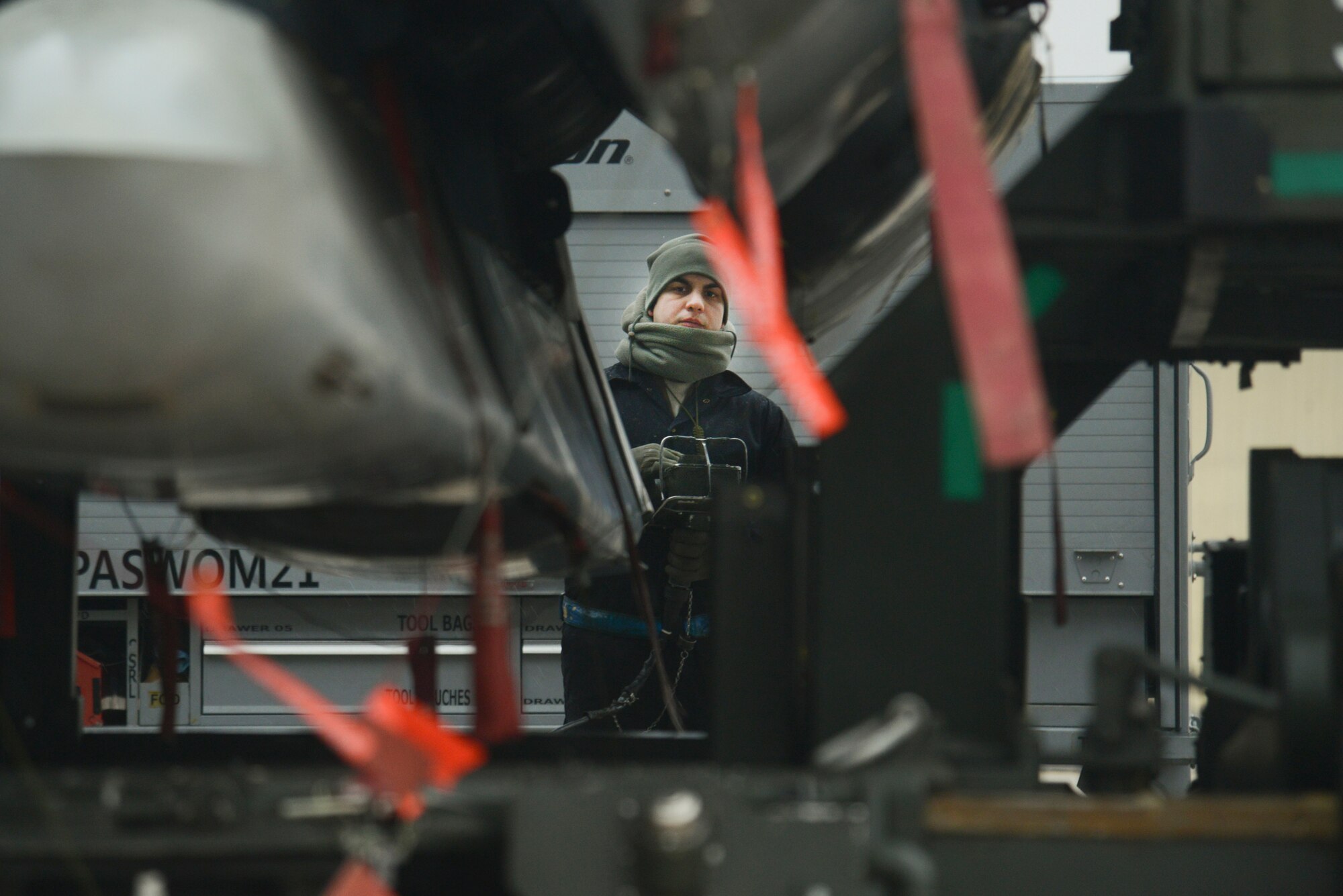 Airmen from the 5th Aircraft Maintenance Squadron load weapons on a B-52H Stratofortress during an exercise on Minot Air Force Base, N.D., March 24, 2015. The exercise provides training opportunities for forces to deter and, if necessary, defeat a military attack against the United States. (U.S. Air Force photo/Senior Airman Brittany Y. Bateman) 