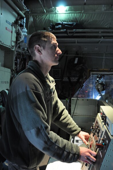 Air Force Reserve Tech. Sgt. Tom Neiswanger, a 910th Airlift Wing Aerial Spray Maintainer, operates the control panel of the Modular Aerial Spray System (MASS) on the cargo deck aboard a modified C-130H Hercules tactical cargo aircraft, assigned to the 910th based at Youngstown Air Reserve Station, Ohio, on the flightline here in preparation for an aerial spray sortie, March 17, 2015. Neiswanger and other members of the 910th’s Aerial Spray Maintenance Flight are loading the aircraft’s MASS with a herbicide which was sprayed over the nearby Utah Test and Training Range (UTTR), eliminating unwanted ground covering weeds which can obscure target sites and Unexploded Ordinance (UXO) on bombing ranges. The 910th Airlift Wing is home to the Department of Defense’s (DoD) only large-area fixed wing aerial spray capability and dedicated aerial spray maintenance flight.