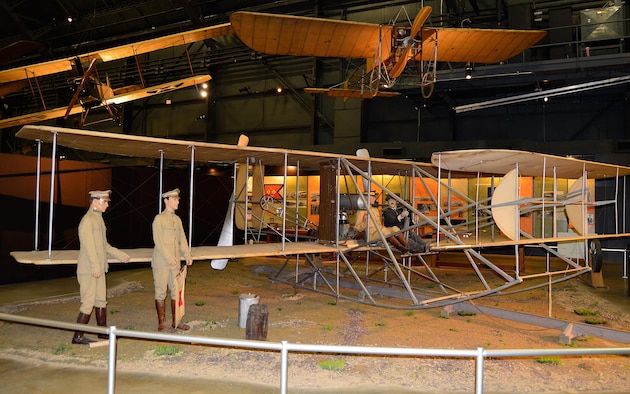 Wright 1909 Military Flyer in the Early Years Gallery at the National Museum of the United States Air Force. (U.S. Air Force photo by Ken LaRock)
