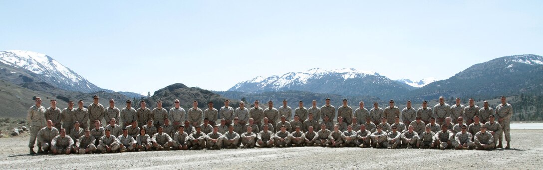 MARINE CORPS MOUNTAIN WARFARE TRAINING CENTER BRIDGEPORT, Calif. --
Marines from Recruiting Station Sacramento held a field meet and mess night
here, April 3, to build camaraderie and refocus their recruiting efforts for
the rest of the fiscal year. (U.S. Marine Corps photo by Staff Sgt. Jacob Harrer/Released)

