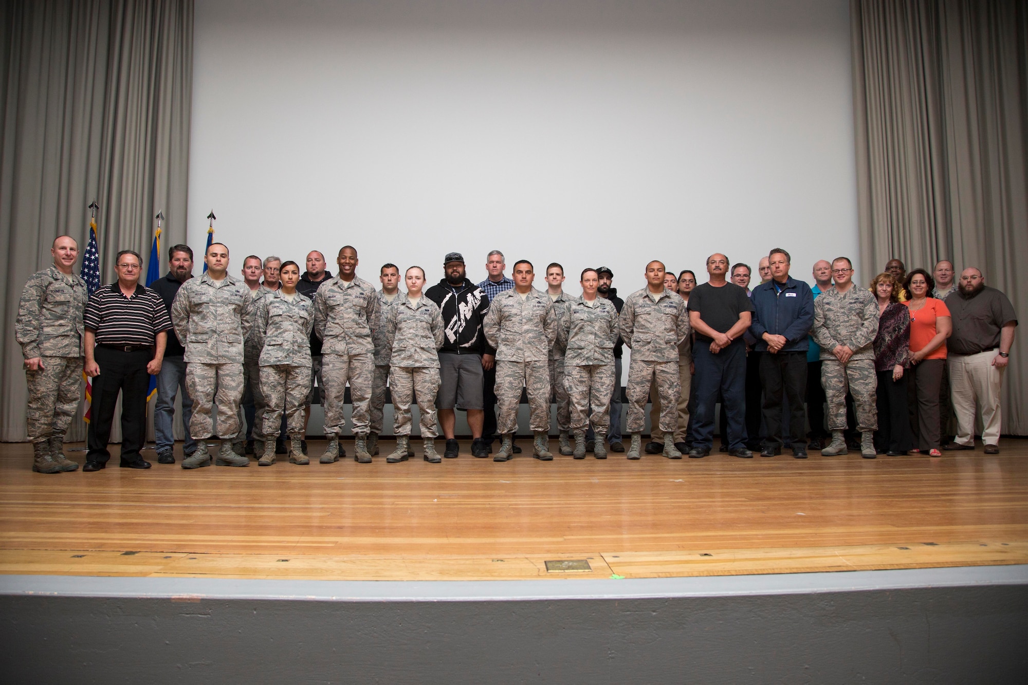 412th Maintenance Group members pose for a photo for their role in the recent Unit Effectiveness Inspection. (U.S. Air Force photo by Christian Turner)