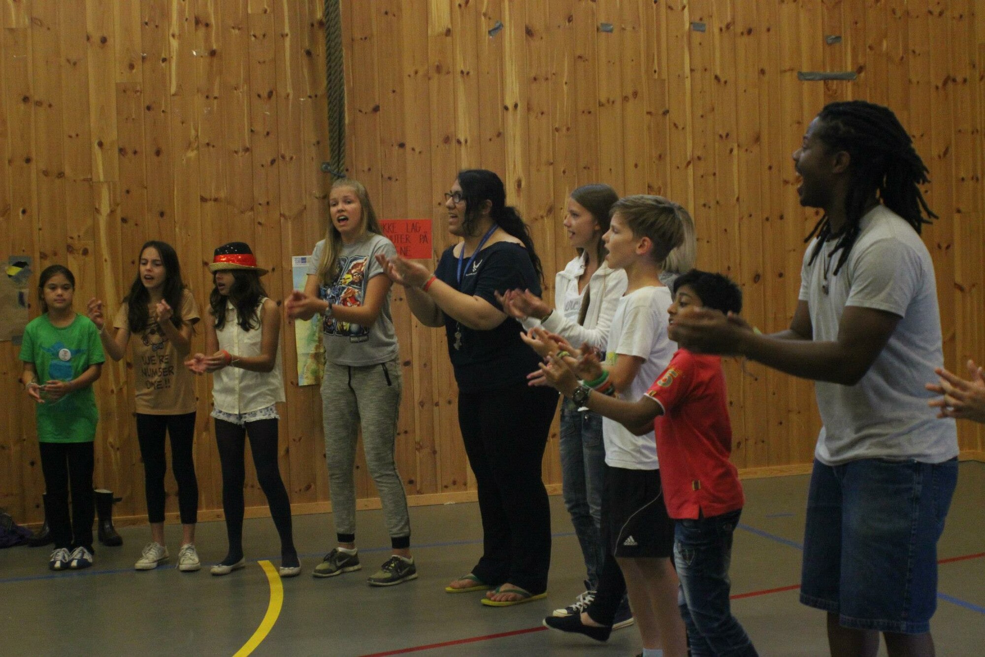 Sarah Khan (center) participates in an activity with members of The Village Program in Norway in 2014. Khan's spouse, Tech. Sgt. Ernest Williamson, is the Military Entrance Processing Station Liaison at the 317th Recruiting Squadron. (Courtesy photo)