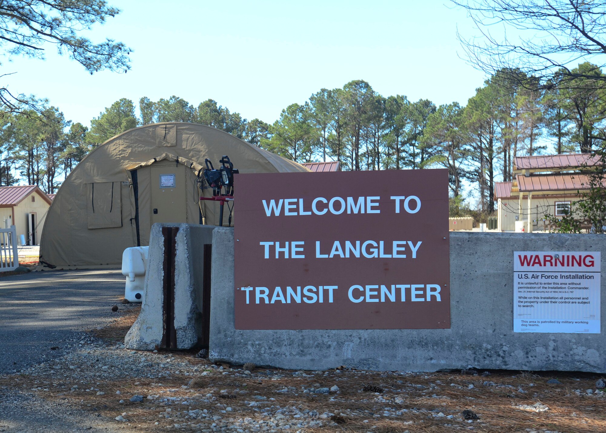 After a 21-day controlled monitoring period, a group of 14 U.S. Service members departed the Langley Transit Center at Langley Air Force Base, Va., April 1, 2015.   The group included U.S. Air Force Airmen and U.S. Army Soldiers who deployed to West Africa in support of Operation United Assistance, which aimed to combat the spread of the Ebola Virus Disease throughout the region. (U.S. Air Force Photo by Staff Sgt. Ciara Gosier/Released)