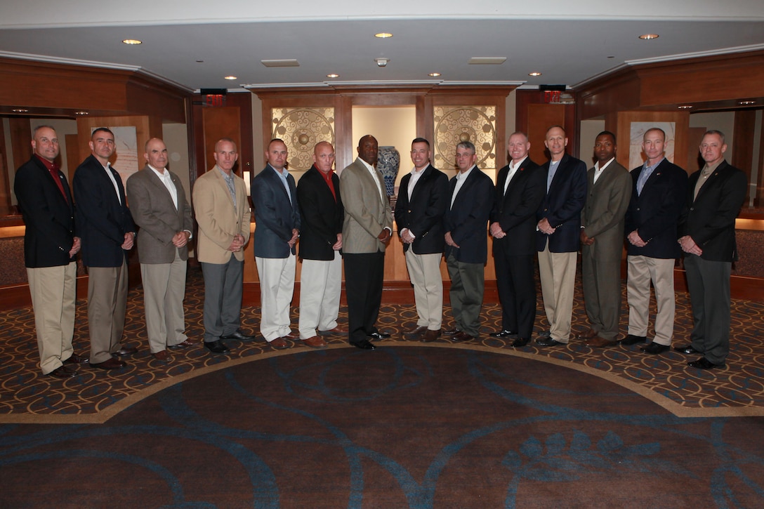 Sgt. Maj. Ronald L. Green, the 18th Sergeant Major of the Marine Corps, host the Sergeant Major of the Marine Corps Summitt with the force level Sgts Maj at the Sheridan Pentagon City in Arlington, Va., March 31, 2015. (U.S. Marine Corps photo by Sgt. Marionne T. Mangrum) 