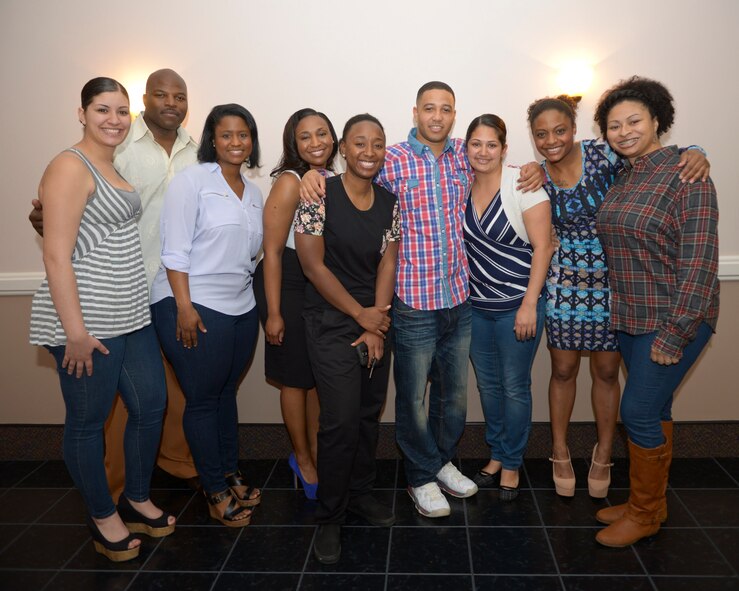 Sexual Assault Theater Group members pose for a photo on Barksdale Air Force Base, La., April 3, 2015. The theater group performs skits that highlight the prevalence of sexual assault and generate discussion. (U.S. Air Force photo/Senior Airman Benjamin Raughton)