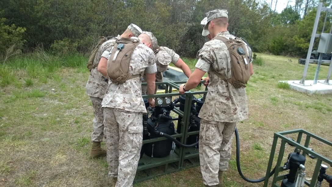 Marines conduct LWPS setup and operations practical application.