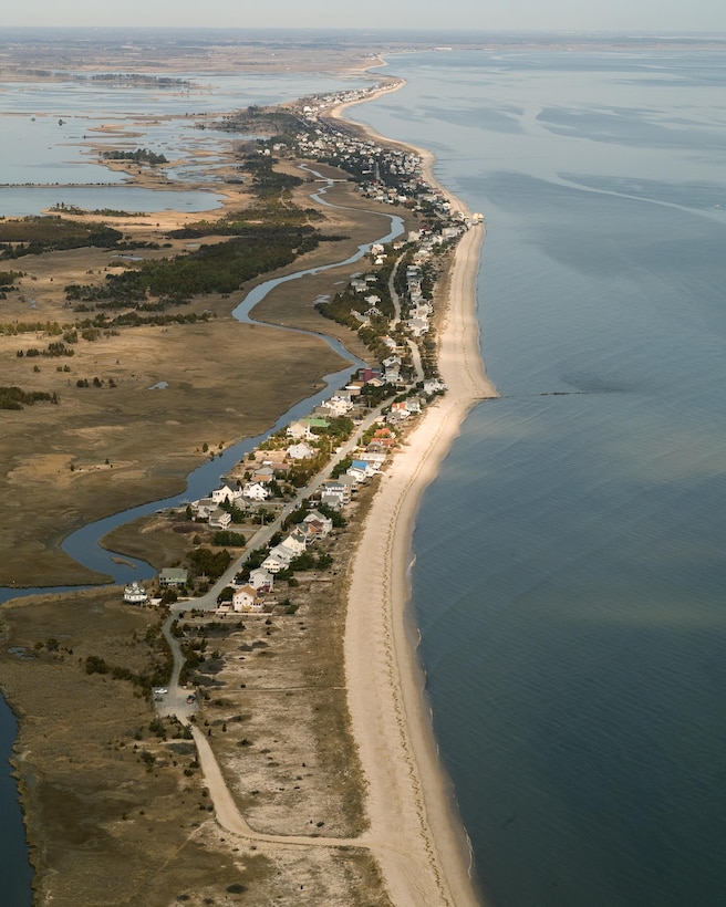 The U.S. Army Corps of Engineers' Philadelphia District and its contractor Weeks Marine prepare to begin beachfill construction at Broadkill Beach, Delaware as part of the Delaware River Main Channel Deepening project in March of 2015. The project involves dredging sand from the Delaware River to deepen the river for navigation purposes and placing on the beach to reduce future storm damages. 