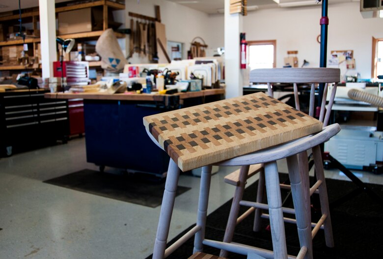 Some projects sit in the Lighthouse Woodworking workshop, waiting for retired Col. Ron Light to complete them.