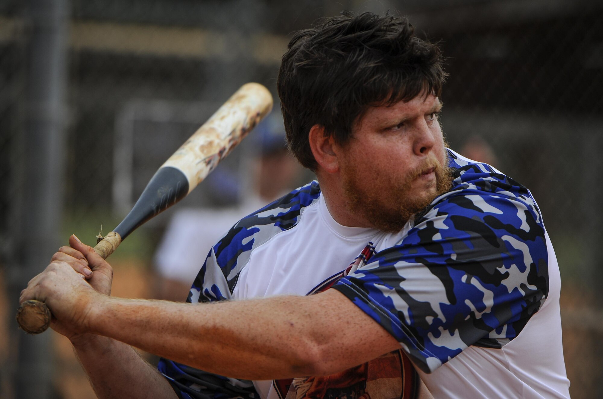 Jarred Breining, 25th Intelligence Squadron second baseman, waits for a pitch during a softball game at Hurlburt Field, Fla., April 6, 2015.  The game led off the annual Hurlburt Field Intramural Softball season. (U.S. Air Force photo/Senior Airman Christopher Callaway)