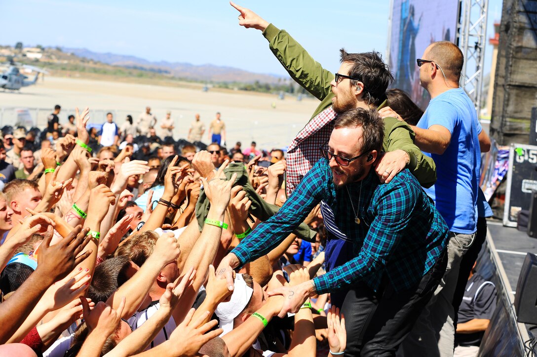 Camp Pendleton hosted Weezer during 'For the Leathernecks IV Entertainment Tour Concert' held at Marine Corps Air Station Camp Pendleton as part of the 20th Anniversary of the Single Marine Program, April 10.  
