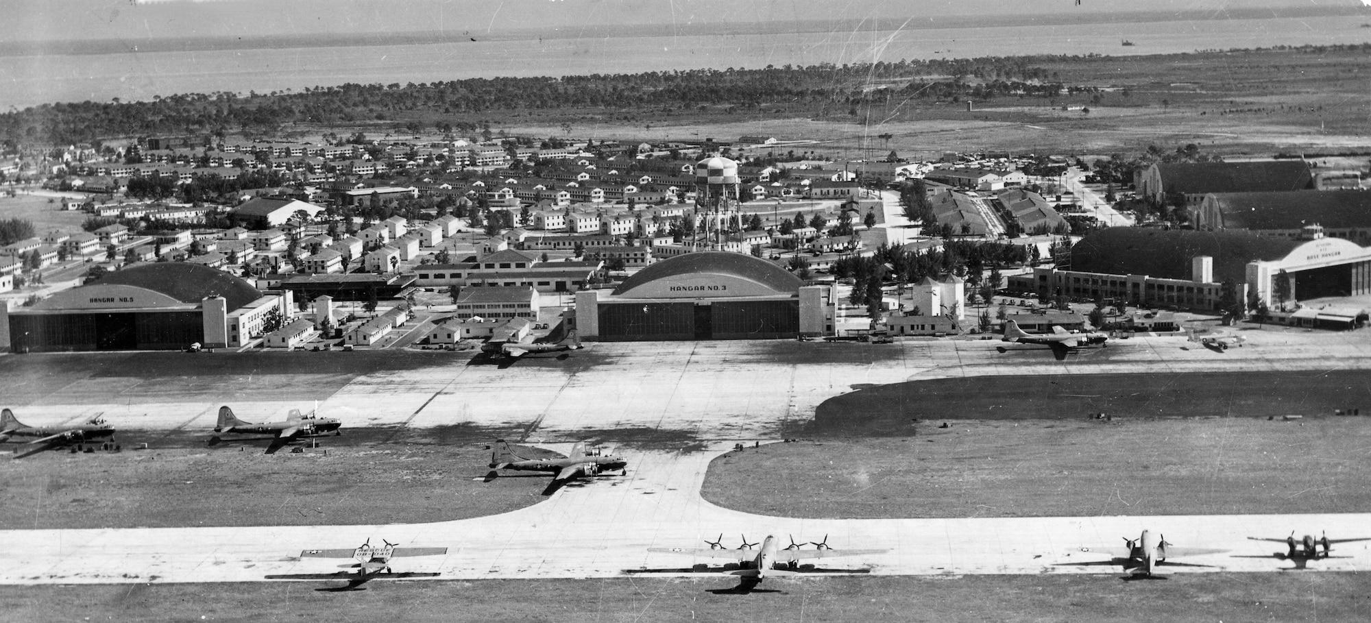 Various aircraft sit on the MacDill Field flightline during the World War II era. MacDill Field is named in honor of Col. Leslie MacDill, a military pilot who was killed instantly after crashing, shortly after take-off from Bolling Field, D.C., in the BC-1 airplane he was piloting. 