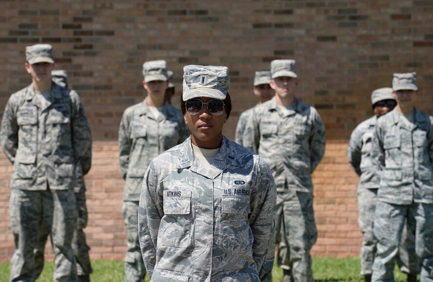 1st Lt. Kim Atkins’, 6th Air Mobility Wing Sexual Assault Response Coordinator, role as the flight commander in the Junior Reserve Officers’ Training Corps, and captain of her track and cross country teams groomed her for leadership at an early age. She was recently selected to serve as an instructor at officer training school. (U.S. Air Force photo by Senior Airman Vernon L. Fowler Jr./Released)
