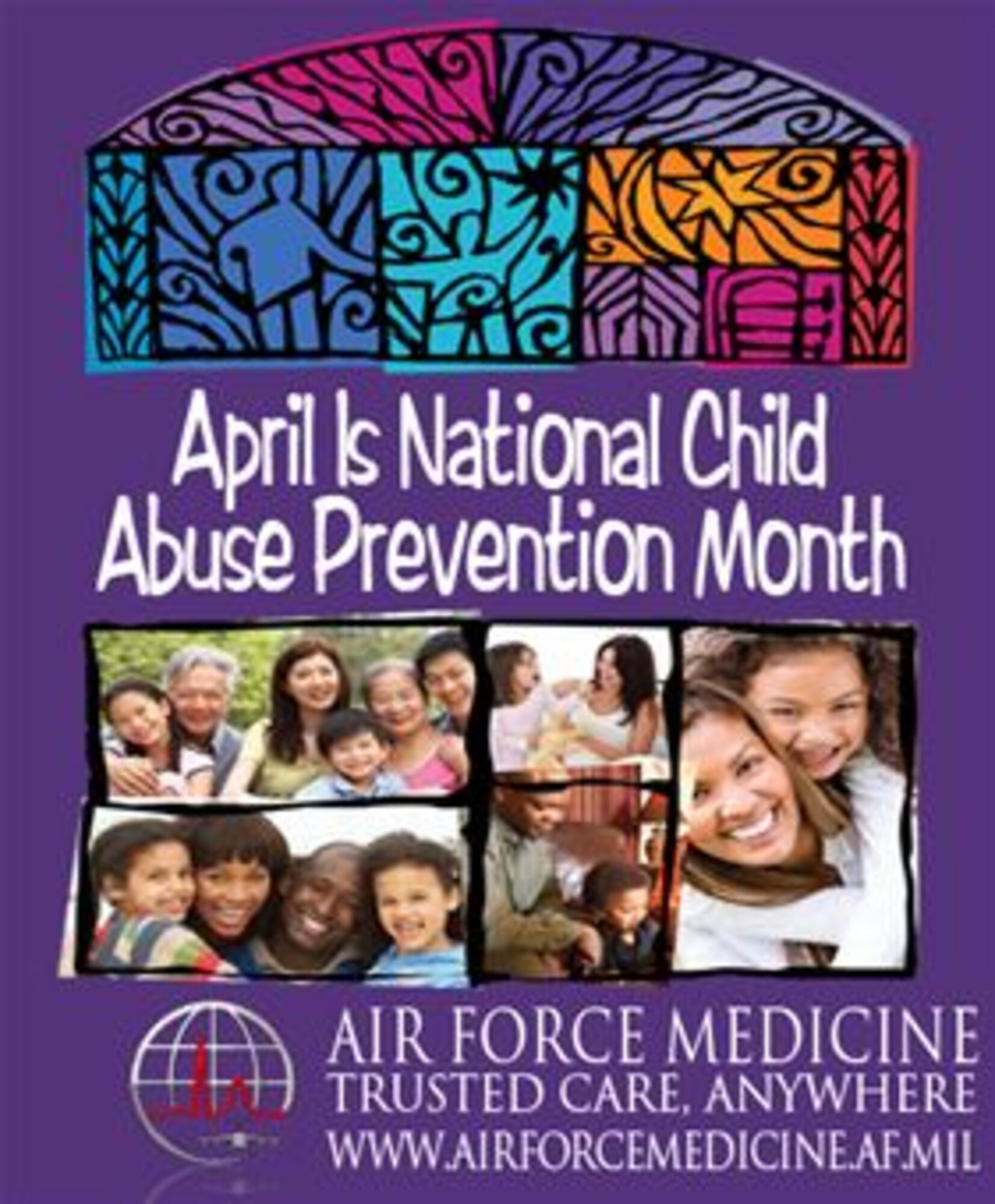 In 1983, as part of an educational platform, April was first declared Child Abuse Prevention Month to highlight the importance of families and communities working together to prevent child abuse across the globe. (U.S. Air Force graphic by Steve Thompson)