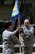 From left, Maj. Gen. Theresa Carter, Air Force Installation and Mission Support Center commander, receives the guidon from Chief Master Sgt. Jose LugoSantiago, AFIMSC command chief, in preparation for handing it off to the new AFIMSC Det. 2 commander during an activation ceremony, April 9, 2015, at Joint Base Pearl Harbor-Hickam, Hawaii. The Pacific detachment is the first detachment of the AFIMSC to activate in the Air Force and includes 60 Airmen who were formerly part of Headquarters Pacific Air Forces. (U.S. Air Force photo/Staff Sgt. Amanda Dick/Released)