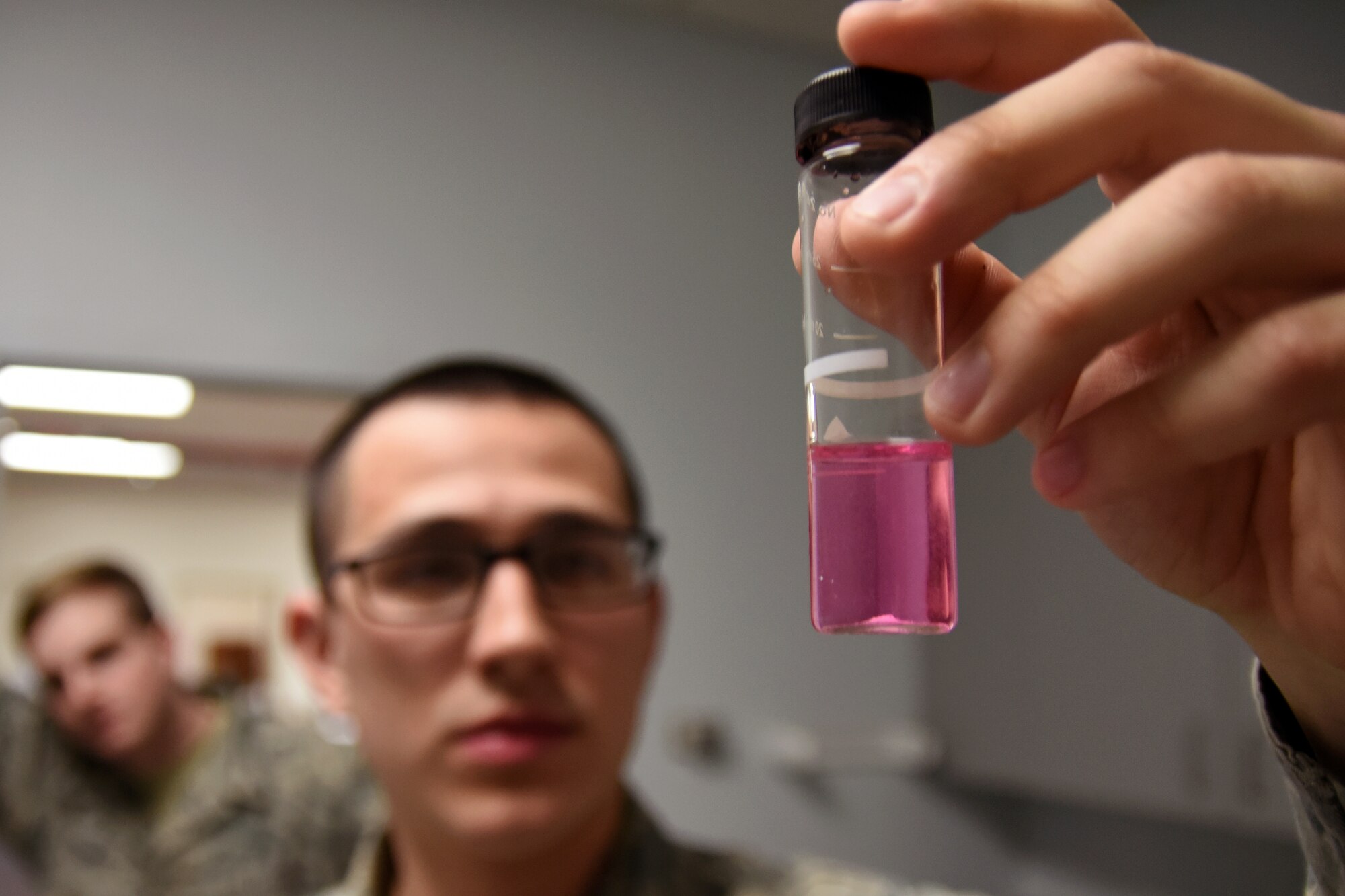 Airman 1st Class Joel Rogel and William Raetz, 341st Medical Operations Squadron bioenvironmental engineering technicians, collect state compliance drinking water samples April 8, 2015 at Malmstrom Air Force Base, Mont. Bioenvironmental collects 10 bacteriological samples every month to ensure safe drinking water. (U.S. Air Force photo/Chris Willis)