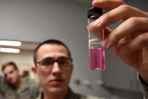 Airman 1st Class Joel Rogel and William Raetz, 341st Medical Operations Squadron bioenvironmental engineering technicians, collect state compliance drinking water samples April 8, 2015 at Malmstrom Air Force Base, Mont. Bioenvironmental collects 10 bacteriological samples every month to ensure safe drinking water. (U.S. Air Force photo/Chris Willis)