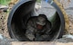 A United States Air Force basic trainee negotiates the Mole Hill obstacle at the Basic Expeditionary Airman Skills Training site at Joint Base San Antonio-Lackland, Texas, April 8, 2015. Known as the 