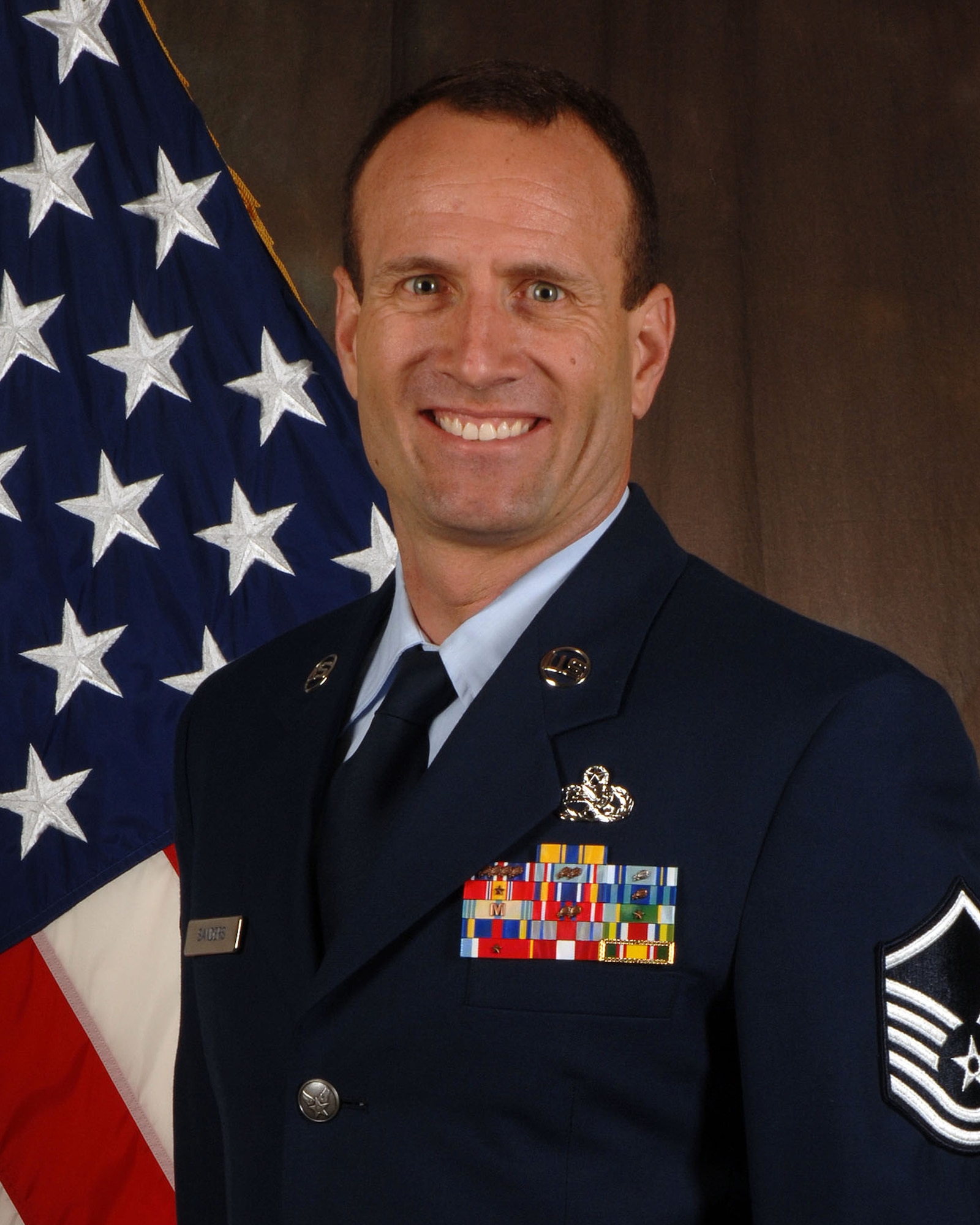 Air Force Master Sgt. Donald Steven Sanders, 134th Air Refueling Wing, McGhee Tyson Air National Guard Base, Tenn., is the first Air National Guard member to be an Academy Military Trainer at the Air Force Academy, March 25, 2015. Sanders became an AMT through the Developmental Special Duties. DSDs are positions within the U.S. Air Force designed to create and progress Airmen through the leadership of other Airmen and place the most qualified Airmen in several key roles which have an impact on Airmen across the service. (Courtesy photo)