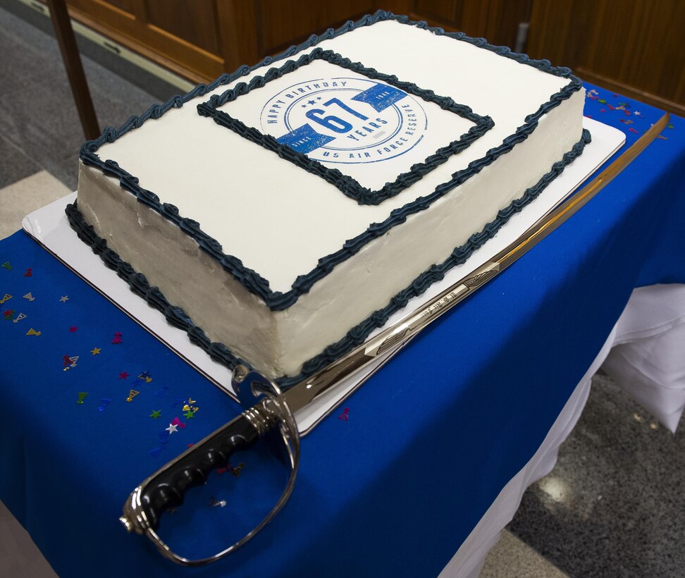 Air Force Chief of Staff Gen. Mark A. Welsh III celebrated the Air Force Reserves 67th birthday by hosting a cake cutting ceremony in the Pentagon, April 6, 2015, Washington, D.C. Also on hand for the ceremony were Vice Chief of Staff Gen. Larry Spencer, Chief of the Air Force Reserves Lt. Gen. James Jackson, and the junior most ranking member of Reserve Affairs (RA) staff, Staff Sgt. Ivanka Vrechkov, who is the Non-Commissioned Officer in Charge of Policy Integration for RA. The reserves were established on April 14, 1948 by President Harry S. Truman, seven months after the active duty Air Force was established as a separate service. Originally the reserves were a standby force for use in wartime and national emergencies. The Air Force Reserves became a Major Command (MAJCOM) in 1973 and began working side-by-side with their active duty counterparts. The reserves also perform unique missions such as pararescue and weather reconnaissance. (U.S.Air Force photo/Jim Varhegyi)