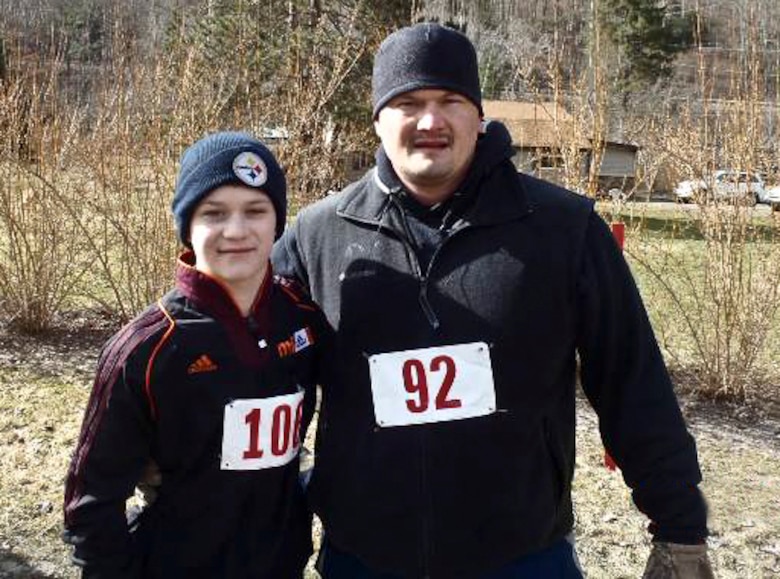 Jason Quinn and his son Aiden participated in the first Bunny Run-Walk at Tionesta Lake, April 4.        