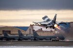 In this file photo, a U.S. Air Force F-16 Fighting Falcon fighter aircraft assigned to the 18th Aggressor Squadron takes off for a sortie from Eielson Air Force Base, Alaska, Oct. 15, 2014, during RED FLAG-Alaska 15-1. RF-A is a series of Pacific Air Forces commander-directed field training exercises for U.S. and partner nation forces, providing combined offensive counter-air, interdiction, close air support and large force employment training in a simulated combat environment. 