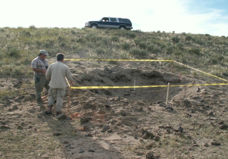 The former Pine
Ridge Gunnery Range encompasses 341,725 acres in southwestern South Dakota. The range was acquired between 1942 and 1965 for use as an aerial gunnery range in support of Rapid City Air Base, now known as Ellsworth Air Force Base.