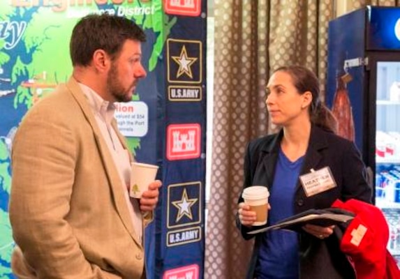 Contractors meet informally during the 2015 Industry Day sponsored by the U.S. Army Corps of Engineers, Baltimore District, on April 10. 