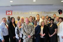 U.S. Army Corps of Engineer's Huntsville Center's Leadership Development Program Level II graduates take a photo with Huntsville Center Commander Col. Robert Ruch during program April 14.

