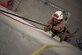 Tech. Sgt. Aaron C. Brackett, the 312th Training Squadron rescue course NCO in charge, rappels up a wall at the Louis F. Garland Department of Defense Fire Academy April 8, 2015. Brackett is the 2014 Air force Fire Service Instructor of the Year. (U.S. Air force photo/Airman 1st Class Devin Boyer)