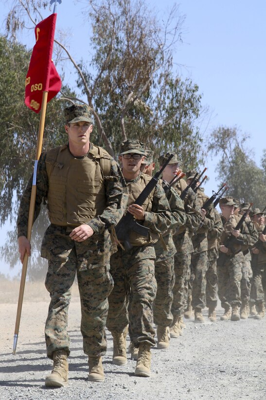 MARINE CORPS BASE CAMP PENDLETON, Calif. – United States Marine Corps officer candidates from Orange County, Los Angeles and San Diego complete an obstacle course during Officer Candidate School Prep aboard the installation April 11. OCS Prep is a three-day event modeled to help candidates prepare for the mental and physical challenges of OCS. (U.S. Marine Corps photo by Sgt. Vanessa Jimenez) 
