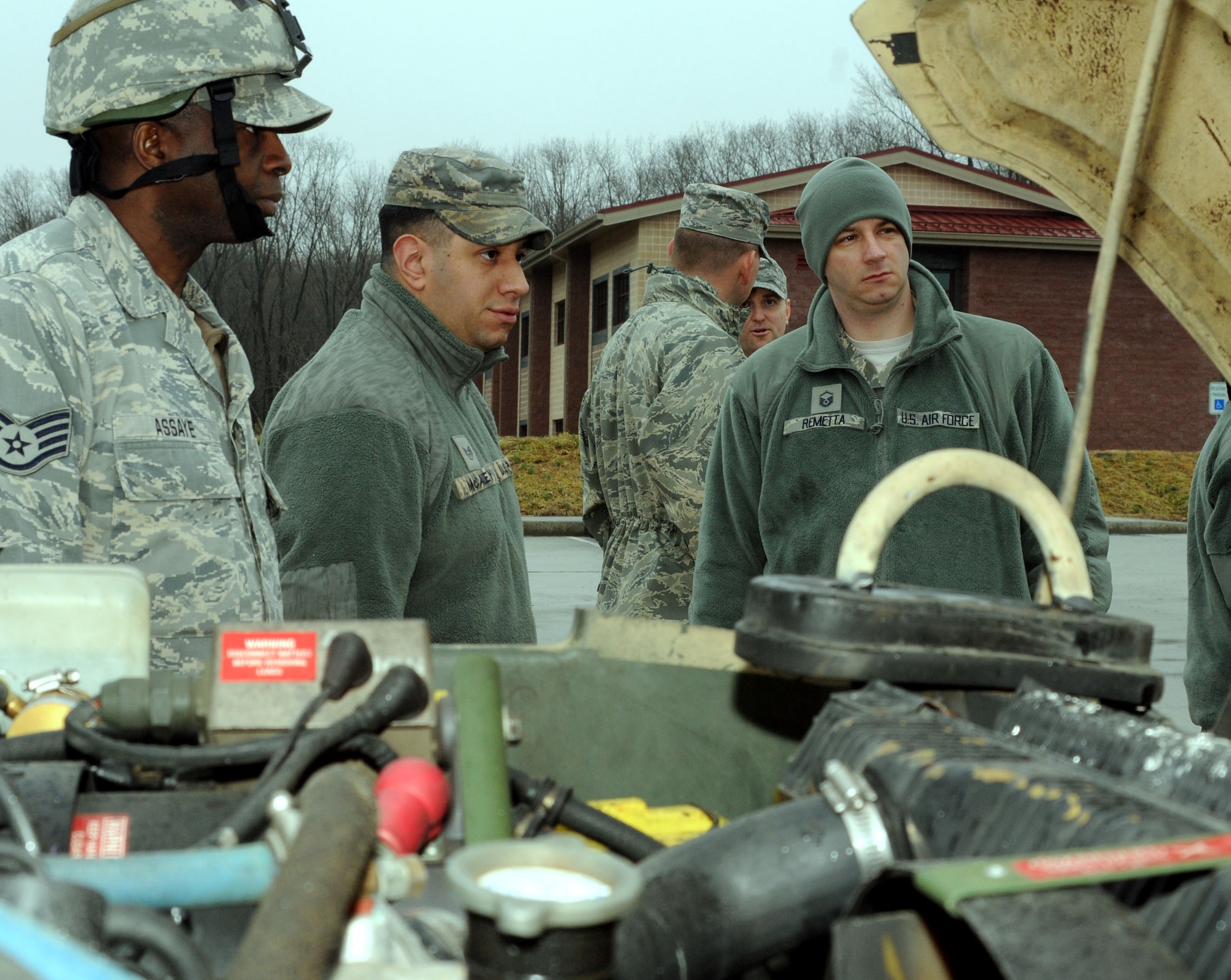 Members of the 111th Security Forces Squadron from Horsham Air Guard Station, Pennsylvania,  participate in vehicle operations and convoy training during a four-day team building and skills-training super drill event, April 9 – 12, 2015, at the state’s joint-force training center at Fort Indiantown Gap and Gettysburg National Military Park. Nearly 60 111th Attack Wing members participated in the super drill. (U.S. Air National Guard photo by Tech. Sgt. Andria Allmond/Released) 