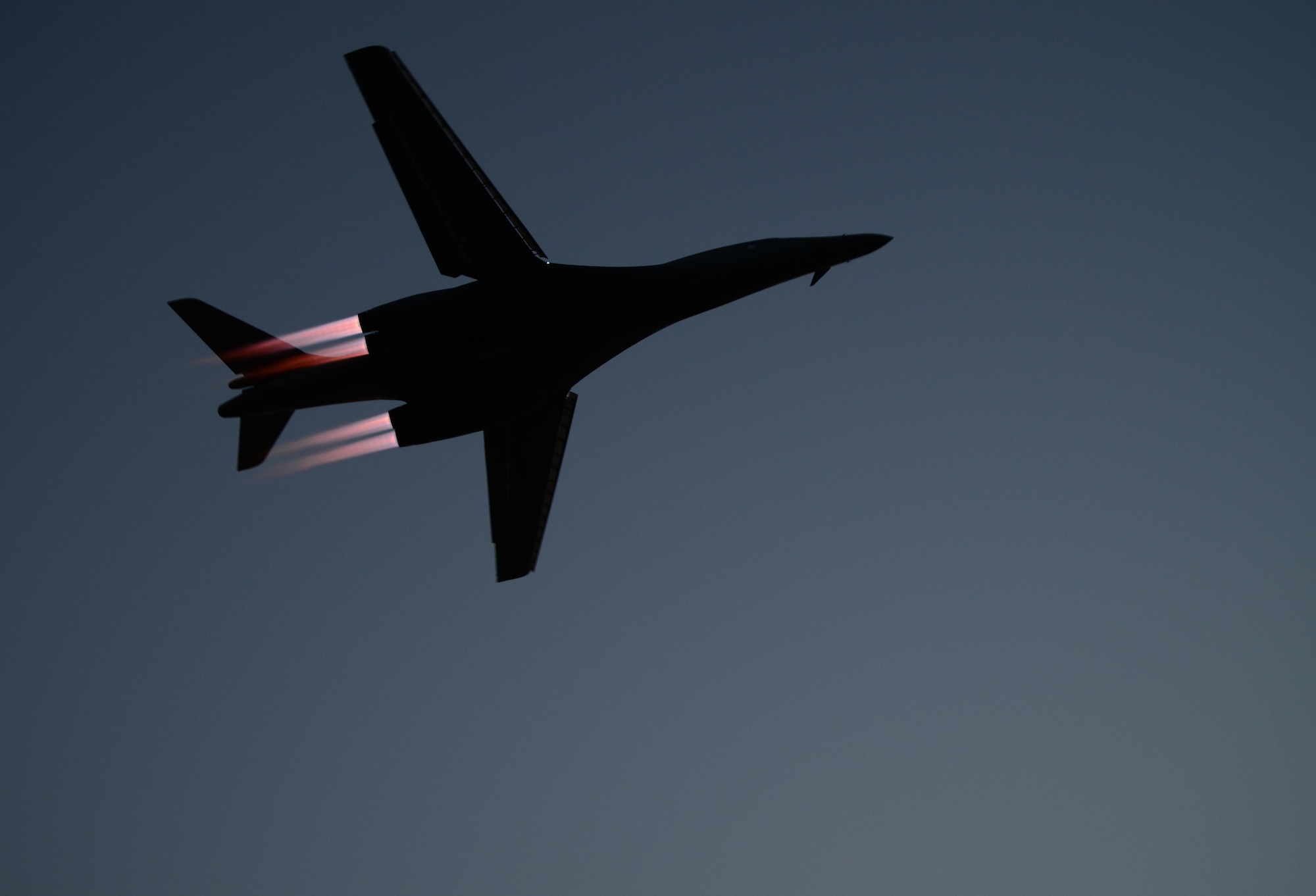 A B-1B Lancer takes off, April 8, 2015 at Al Udeid Air Base, Qatar. Over the last six months, the highlight of the wing's Operation Inherent Resolve efforts was the liberation of Kobani, an important battle because the coalition campaign ultimately stopped and repelled the Islamic State of Iraq and the Levant’s movement there. (U.S. Air Force photo by Senior Airman Kia Atkins)